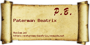 Paterman Beatrix névjegykártya